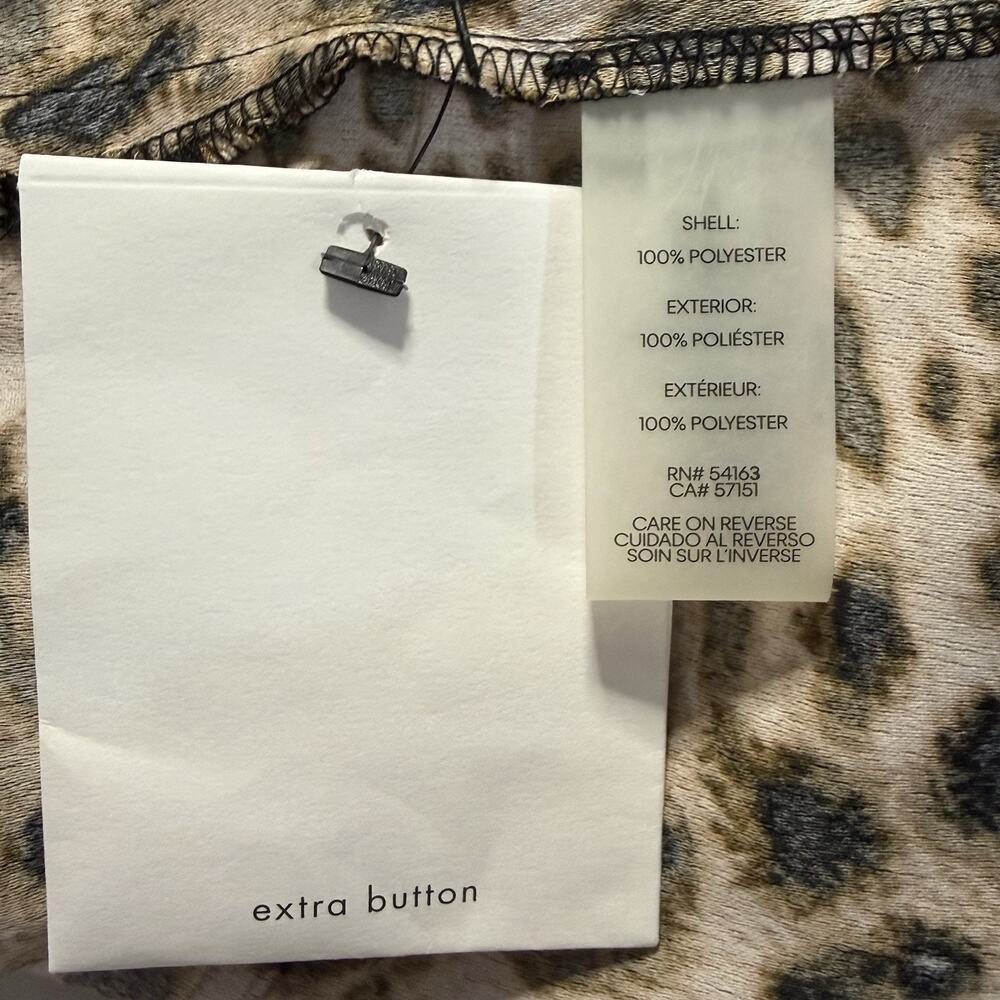 Calvin Klein Leopard Print Shirt Dress Women’s Size 14 Belted Tie Sleeves NEW - Picture 9 of 12